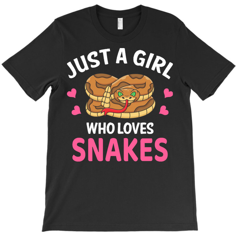 Snake T  Shirt Just A Girl Who Loves Snakes I Cartoon Snake T  Shirt T-shirt | Artistshot