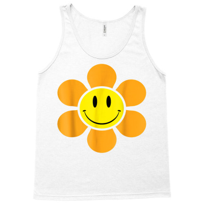 Hippie 70s Retro Funky Flower Yellow Smiley Face Vintage T Shirt Tank Top Designed By Xayah859