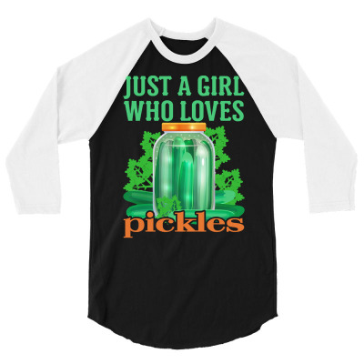 Cucumber T  Shirt Pickle Cucumber Vegan Girl T  Shirt 3/4 Sleeve Shirt Designed By Shanie31601