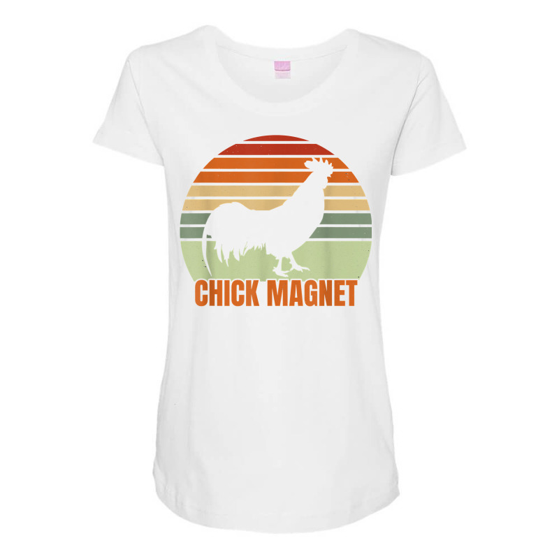 Funny Chicken Farmer Rooster Chick Magnet Backyard Chicken T Shirt Maternity Scoop Neck T-shirt by zakarimullin | Artistshot