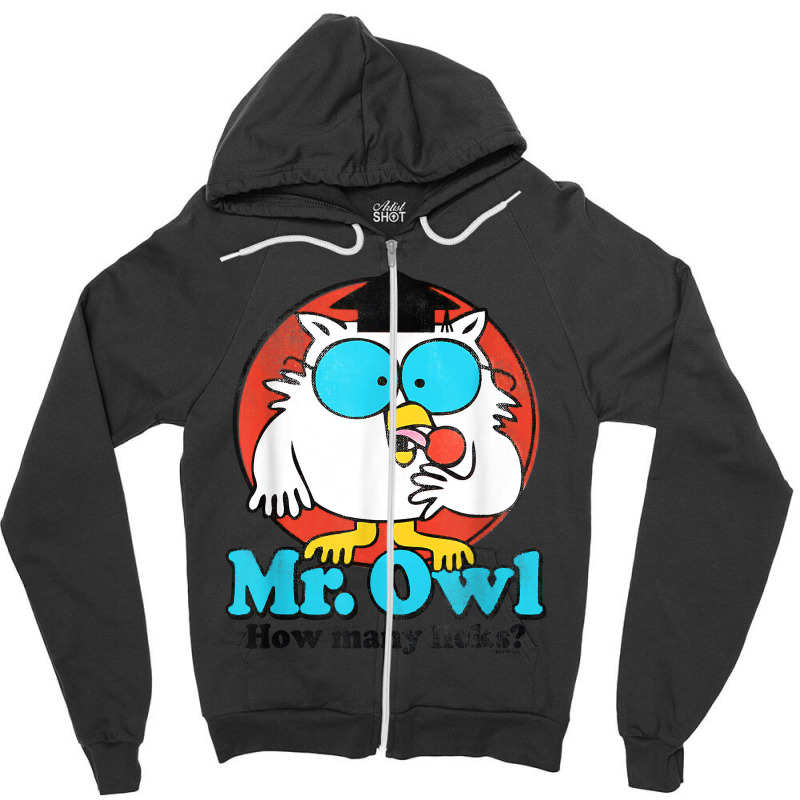 Mr Owl How Many Licks T Shirt Zipper Hoodie by ayedencoplon | Artistshot