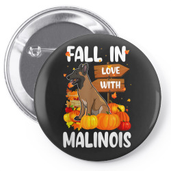 fall in love with malinois dog on pumkin halloween Pin-back button | Artistshot