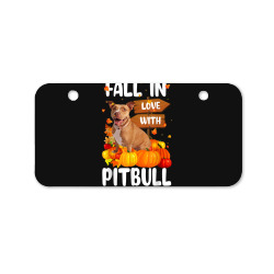 fall in love with pitbull dog on pumkin halloween Bicycle License Plate | Artistshot