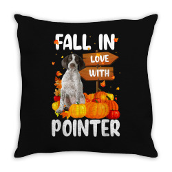 fall in love with pointer dog on pumkin halloween Throw Pillow | Artistshot