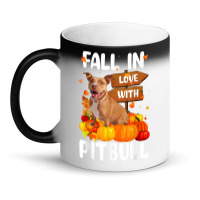 Fall In Love With Pitbull Dog On Pumkin Halloween Magic Mug | Artistshot