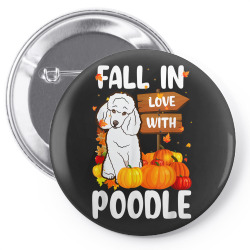 fall in love with poodle dog on pumkin halloween Pin-back button | Artistshot