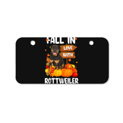 fall in love with rottweiler dog on pumkin halloween Bicycle License Plate | Artistshot