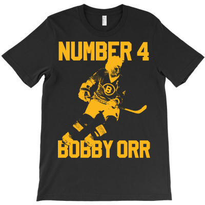 Bobby Orr Number 4 T-shirt Designed By Alonedark