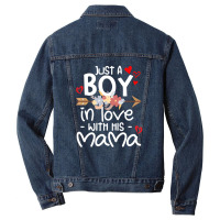 Just A Boy In Love With His Mama Men Denim Jacket | Artistshot