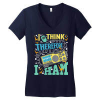 I Think Therefore I Ham   Ham Radio Amateur Radio Operator T Shirt Women's V-neck T-shirt | Artistshot