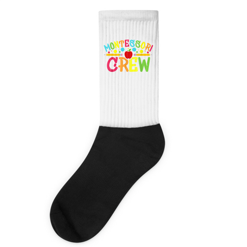 Funny Montessori Crew Montessori Teacher Back To School T Shirt Socks | Artistshot