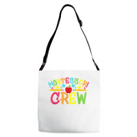 Funny Montessori Crew Montessori Teacher Back To School T Shirt Adjustable Strap Totes | Artistshot