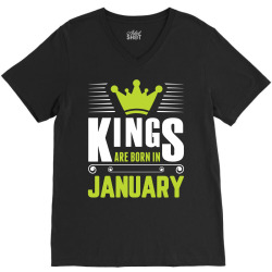 Kings Are Born In January V-Neck Tee | Artistshot