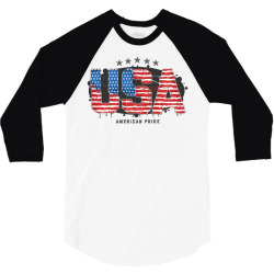 american pride usa flag 3/4 Sleeve Shirt | Artistshot