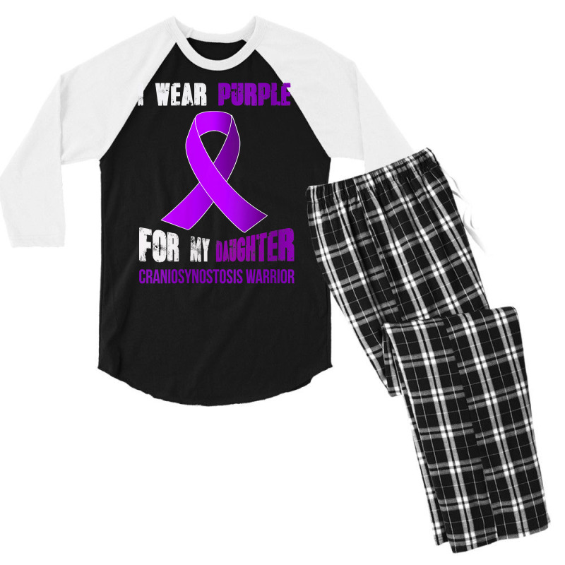 Womens My Daughter   My Craniosynostosis Warrior V Neck T Shirt Men's 3/4 Sleeve Pajama Set | Artistshot