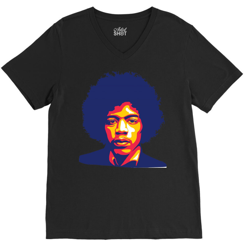 Jimi Hendrix Fire V-neck Tee | Artistshot