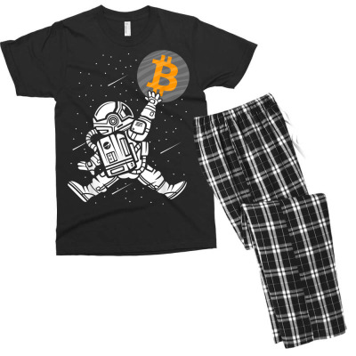 Astronaut Bitcoin Hodl Btc Crypto Men's T-shirt Pajama Set Designed By Bariteau Hannah