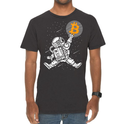 Astronaut Bitcoin Hodl Btc Crypto Vintage T-shirt Designed By Bariteau Hannah