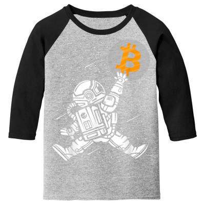 Astronaut Bitcoin Hodl Btc Crypto Youth 3/4 Sleeve Designed By Bariteau Hannah