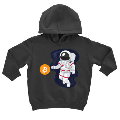 Astronaut Btc To The Moon Toddler Hoodie Designed By Bariteau Hannah