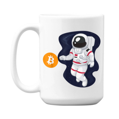 Astronaut Btc To The Moon 15 Oz Coffee Mug Designed By Bariteau Hannah