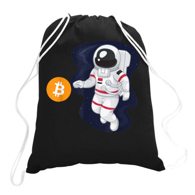 Astronaut Btc To The Moon Drawstring Bags Designed By Bariteau Hannah