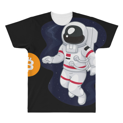 Astronaut Btc To The Moon All Over Men's T-shirt Designed By Bariteau Hannah