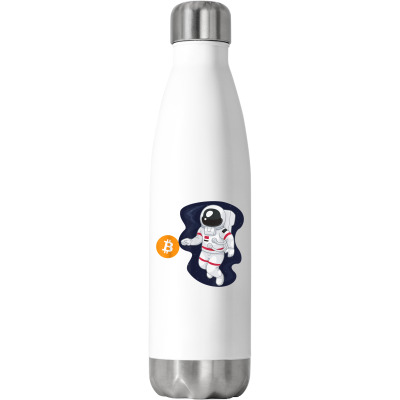 Astronaut Btc To The Moon Stainless Steel Water Bottle Designed By Bariteau Hannah