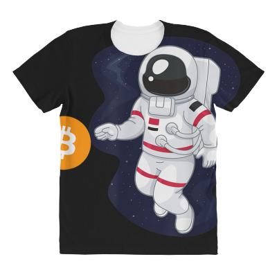 Astronaut Btc To The Moon All Over Women's T-shirt Designed By Bariteau Hannah