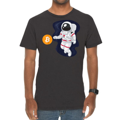 Astronaut Btc To The Moon Vintage T-shirt Designed By Bariteau Hannah