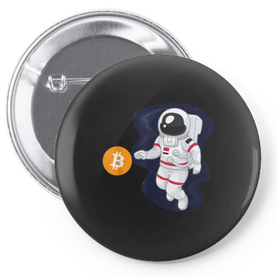 Astronaut Btc To The Moon Pin-back Button Designed By Bariteau Hannah