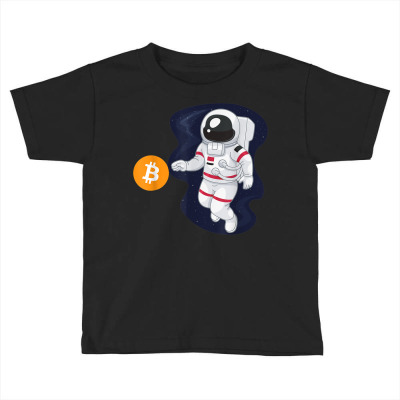 Astronaut Btc To The Moon Toddler T-shirt Designed By Bariteau Hannah