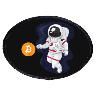Astronaut Btc To The Moon Oval Patch Designed By Bariteau Hannah
