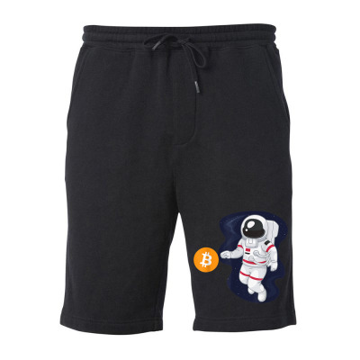Astronaut Btc To The Moon Fleece Short Designed By Bariteau Hannah