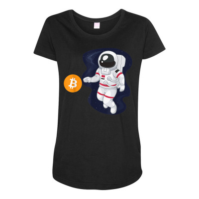 Astronaut Btc To The Moon Maternity Scoop Neck T-shirt Designed By Bariteau Hannah