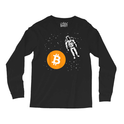 Astronaut Btc To The Moon Long Sleeve Shirts Designed By Bariteau Hannah