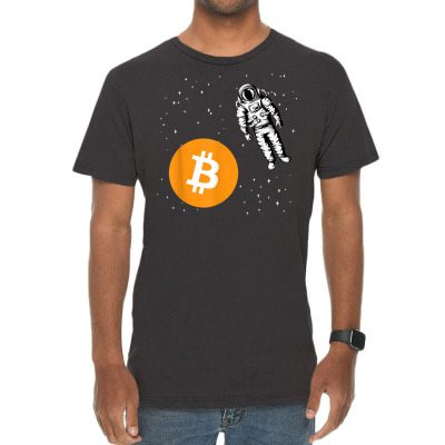 Astronaut Btc To The Moon Vintage T-shirt Designed By Bariteau Hannah