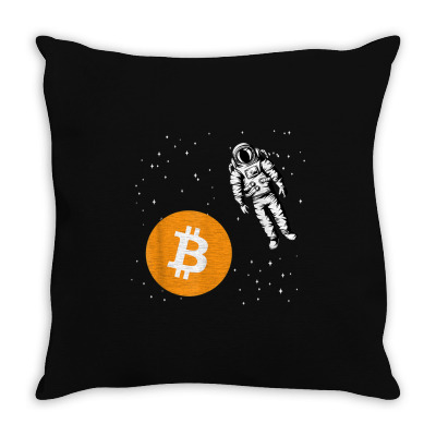Astronaut Btc To The Moon Throw Pillow Designed By Bariteau Hannah