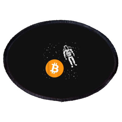 Astronaut Btc To The Moon Oval Patch Designed By Bariteau Hannah