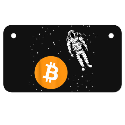 Astronaut Btc To The Moon Motorcycle License Plate Designed By Bariteau Hannah