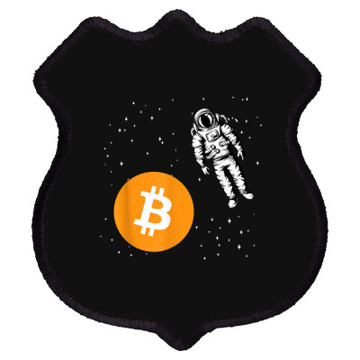 Astronaut Btc To The Moon Shield Patch Designed By Bariteau Hannah
