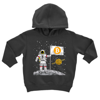 Bitcoin Astronaut To The Moon Blockchain Toddler Hoodie Designed By Bariteau Hannah