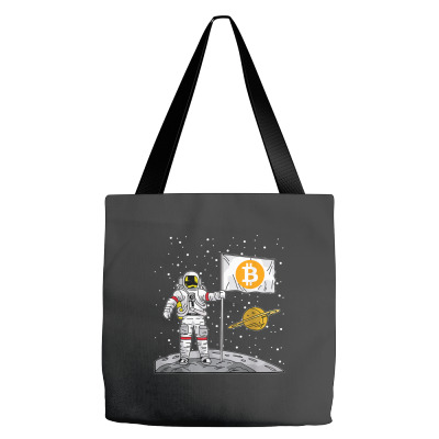 Bitcoin Astronaut To The Moon Blockchain Tote Bags Designed By Bariteau Hannah