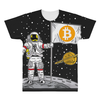 Bitcoin Astronaut To The Moon Blockchain All Over Men's T-shirt Designed By Bariteau Hannah