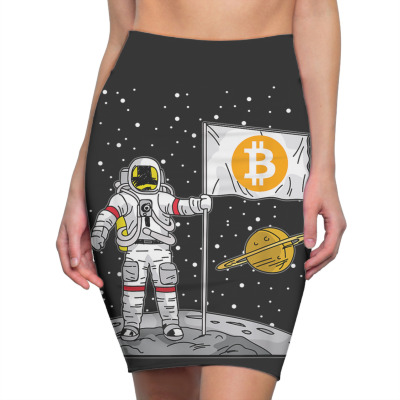 Bitcoin Astronaut To The Moon Blockchain Pencil Skirts Designed By Bariteau Hannah