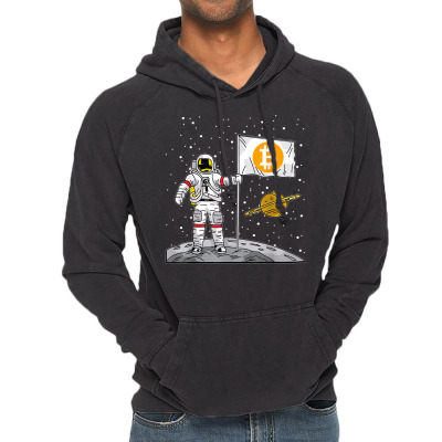 Bitcoin Astronaut To The Moon Blockchain Vintage Hoodie Designed By Bariteau Hannah