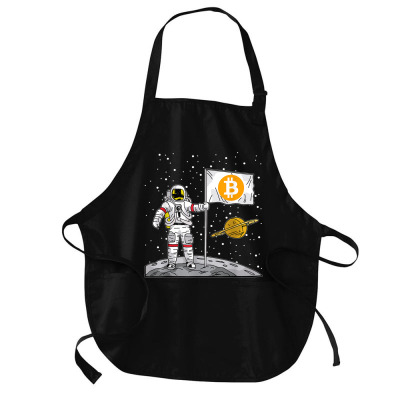 Bitcoin Astronaut To The Moon Blockchain Medium-length Apron Designed By Bariteau Hannah