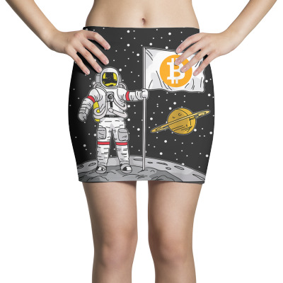 Bitcoin Astronaut To The Moon Blockchain Mini Skirts Designed By Bariteau Hannah