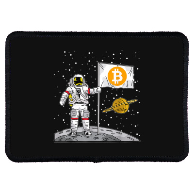 Bitcoin Astronaut To The Moon Blockchain Rectangle Patch Designed By Bariteau Hannah