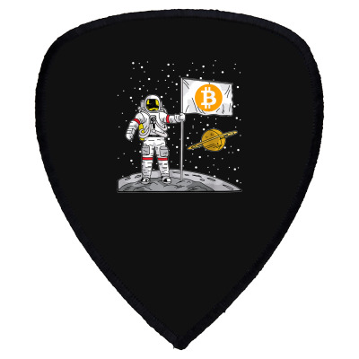 Bitcoin Astronaut To The Moon Blockchain Shield S Patch Designed By Bariteau Hannah